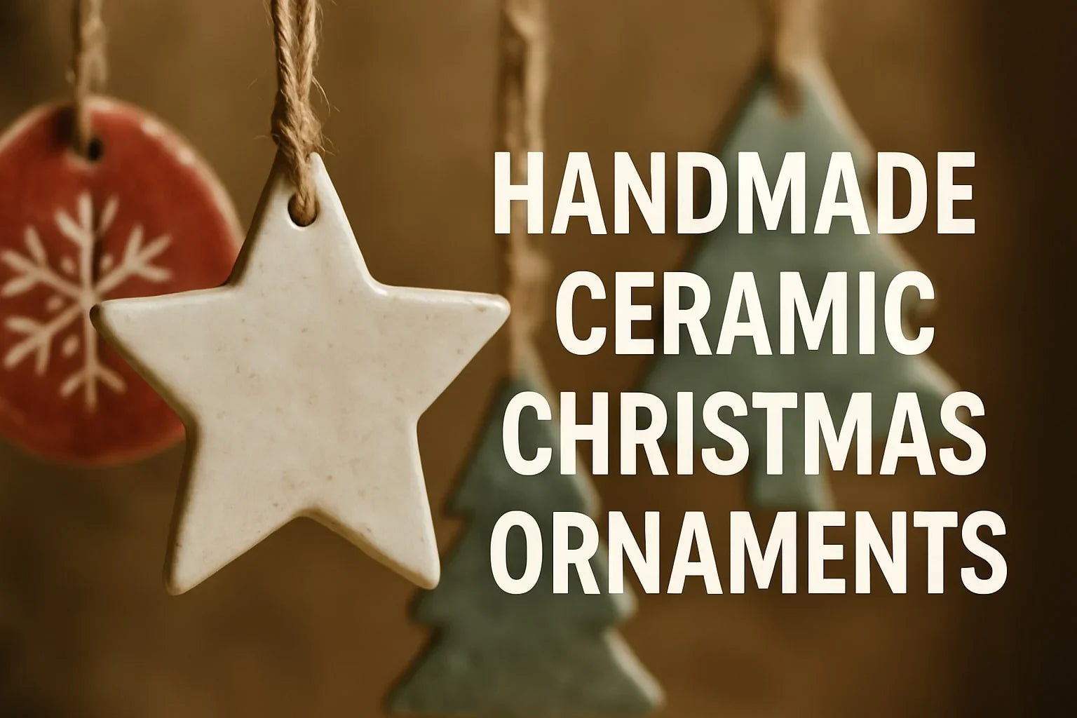 Amazing Handmade Ceramic Christmas ornaments with star and snowflake designs for 2025.