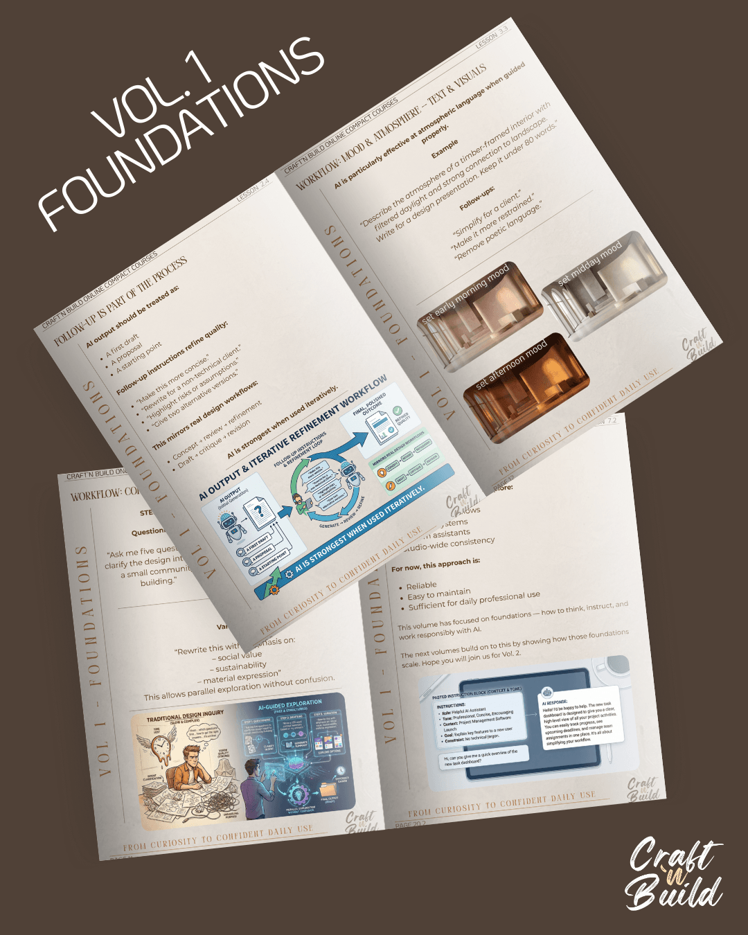 AI Integration for Architecture & Design Vol 1 course cover with architectural design elements and AI symbols
