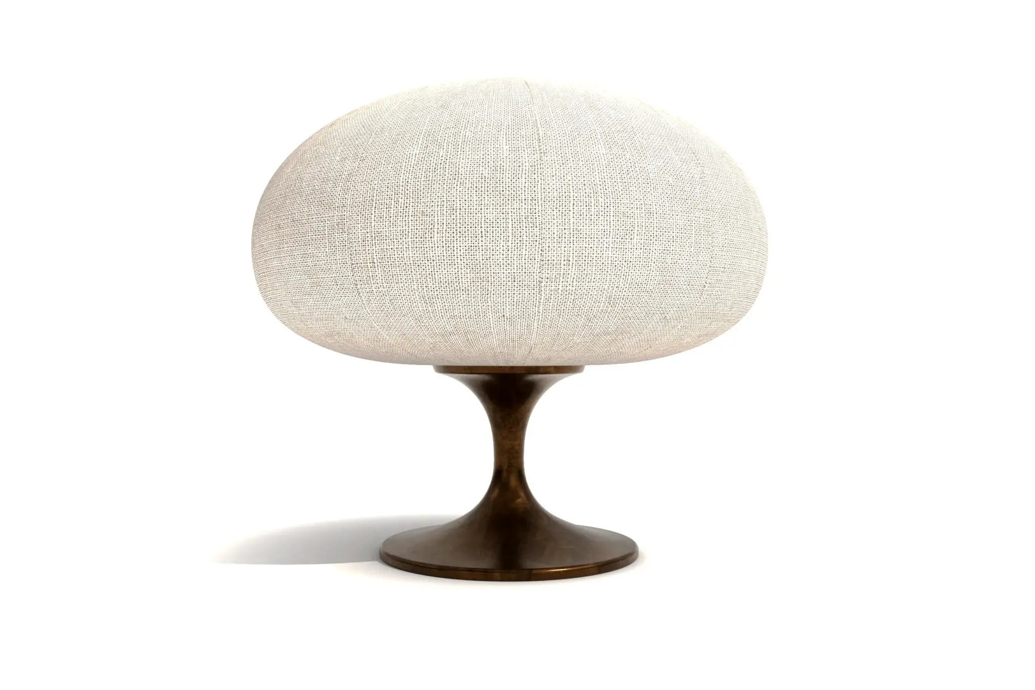 Chouette Table Lamp - 3D CAD with cream-hued organic shade and bronze-like metal base.