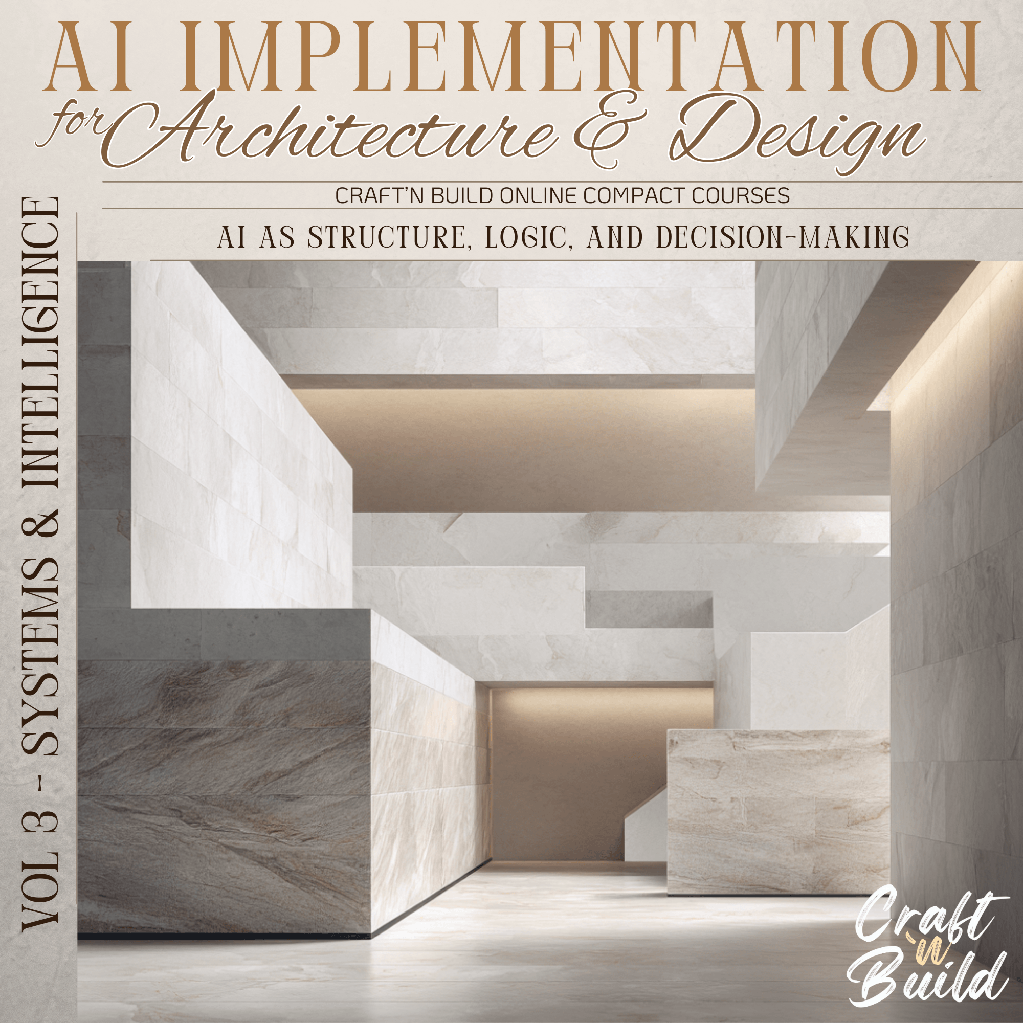 Cover of AI Implementation for Architecture and Design Vol. 3 focusing on systems and intelligence in design