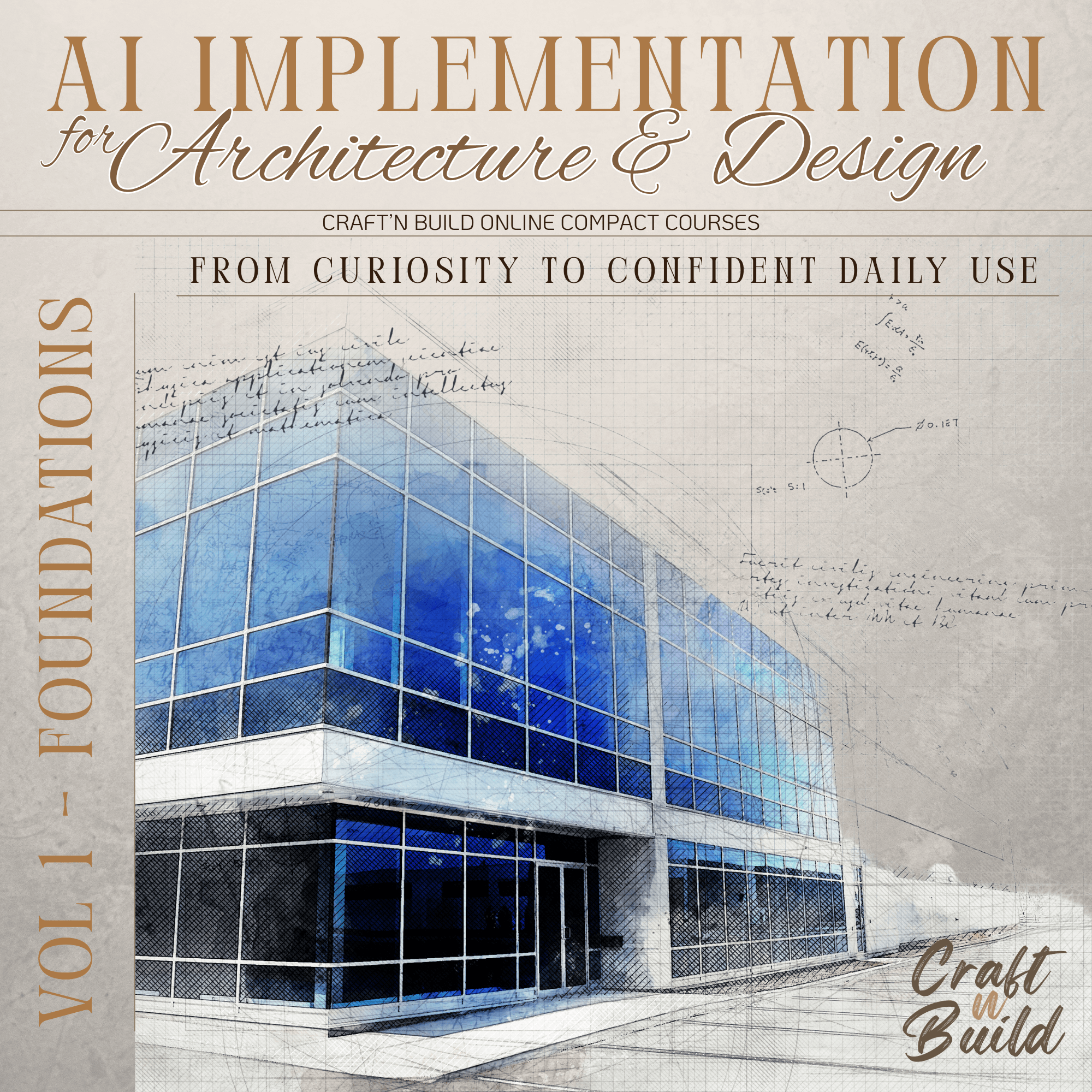 Complete AI Implementation Trilogy volumes 1, 2, and 3 book covers for AI in architecture and design