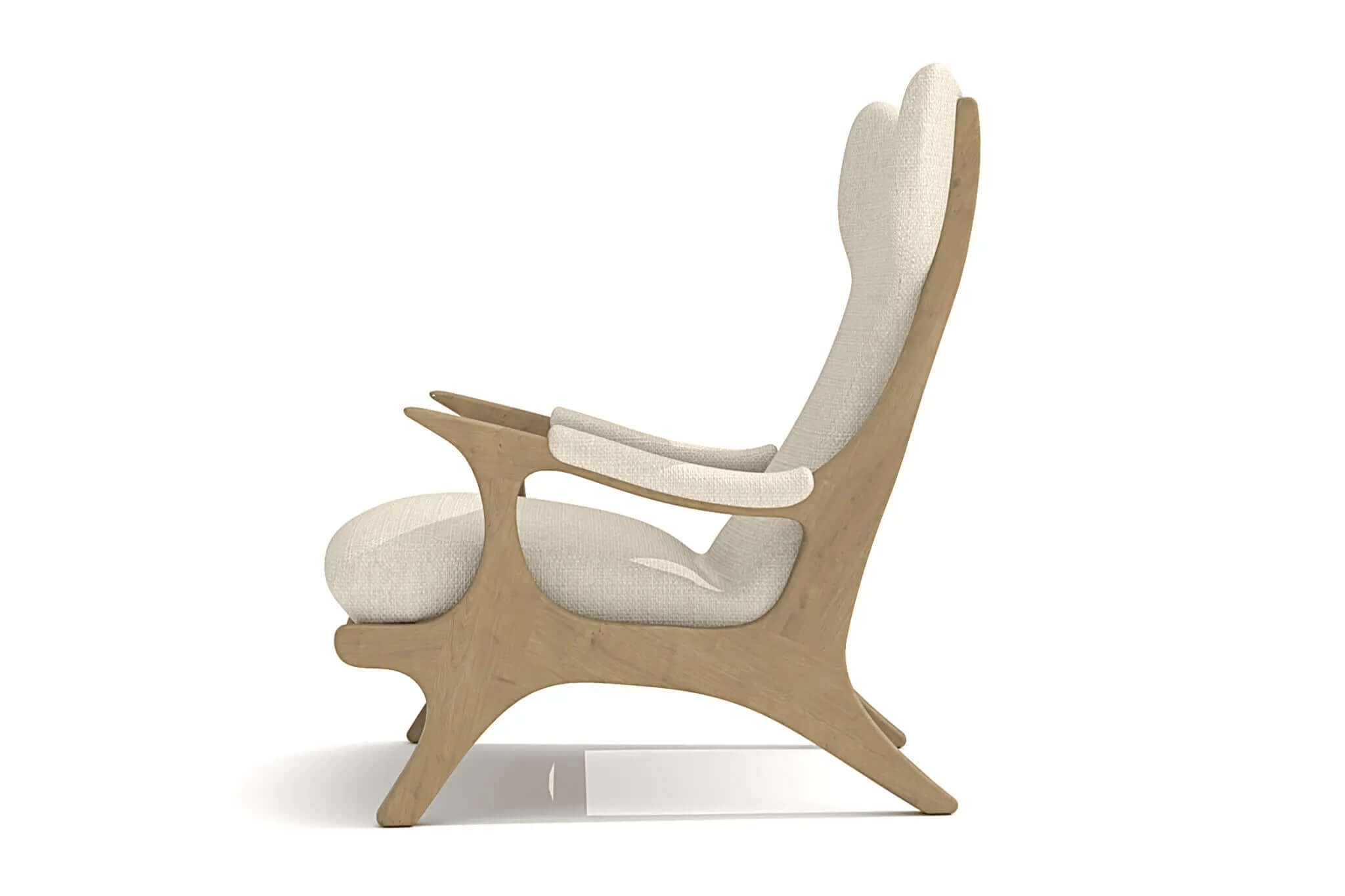 3D CAD drawing of Cohen Wing Chair showcasing elegant wingback design and ergonomic comfort
