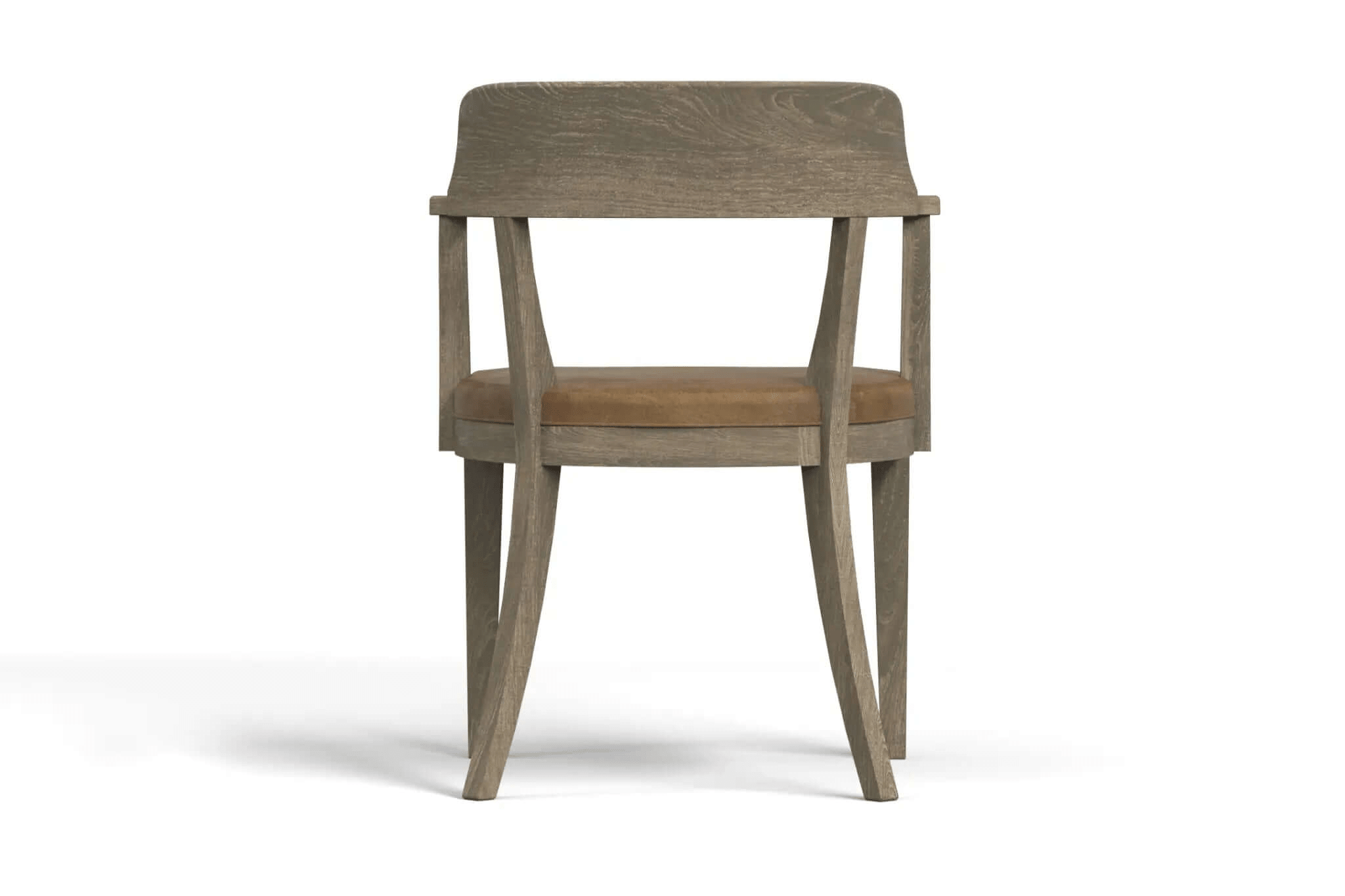 3D CAD model of Dalton Dining Chair with solid oak frame and leather upholstered seat