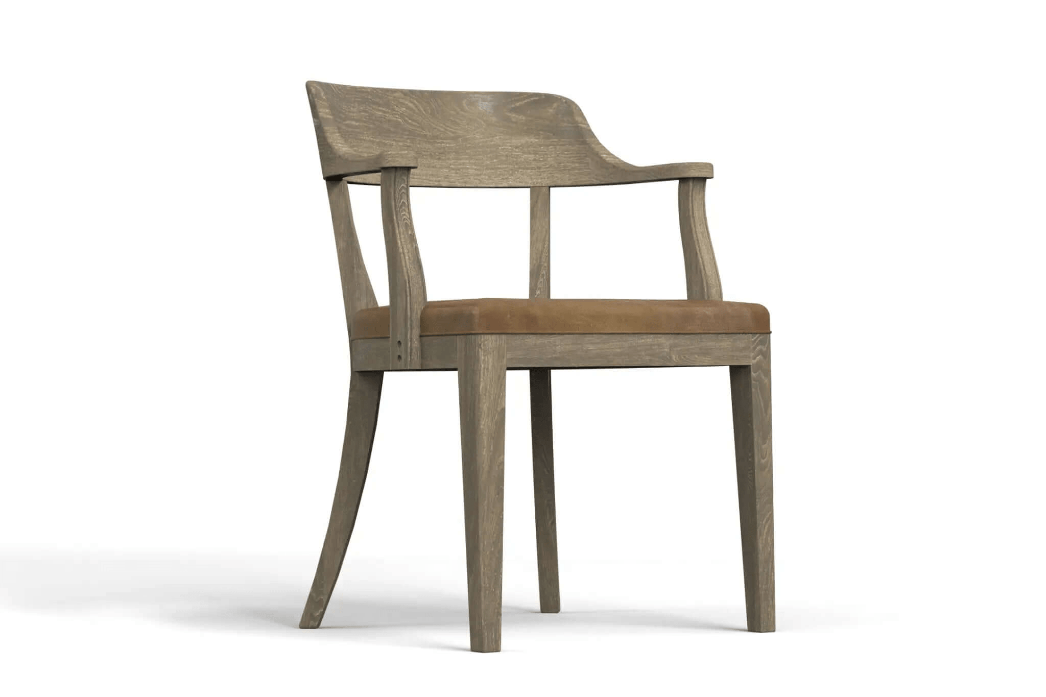 Dalton Dining Chair 3D CAD solid oak leather upholstered seat ergonomic design