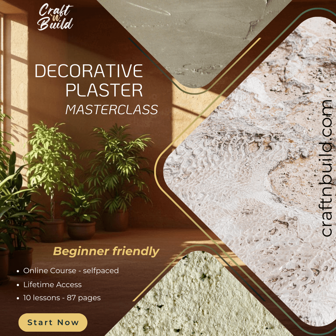 Decorative Plaster Master Course | Online self-paced masterclass for beautiful wall art and design techniques.