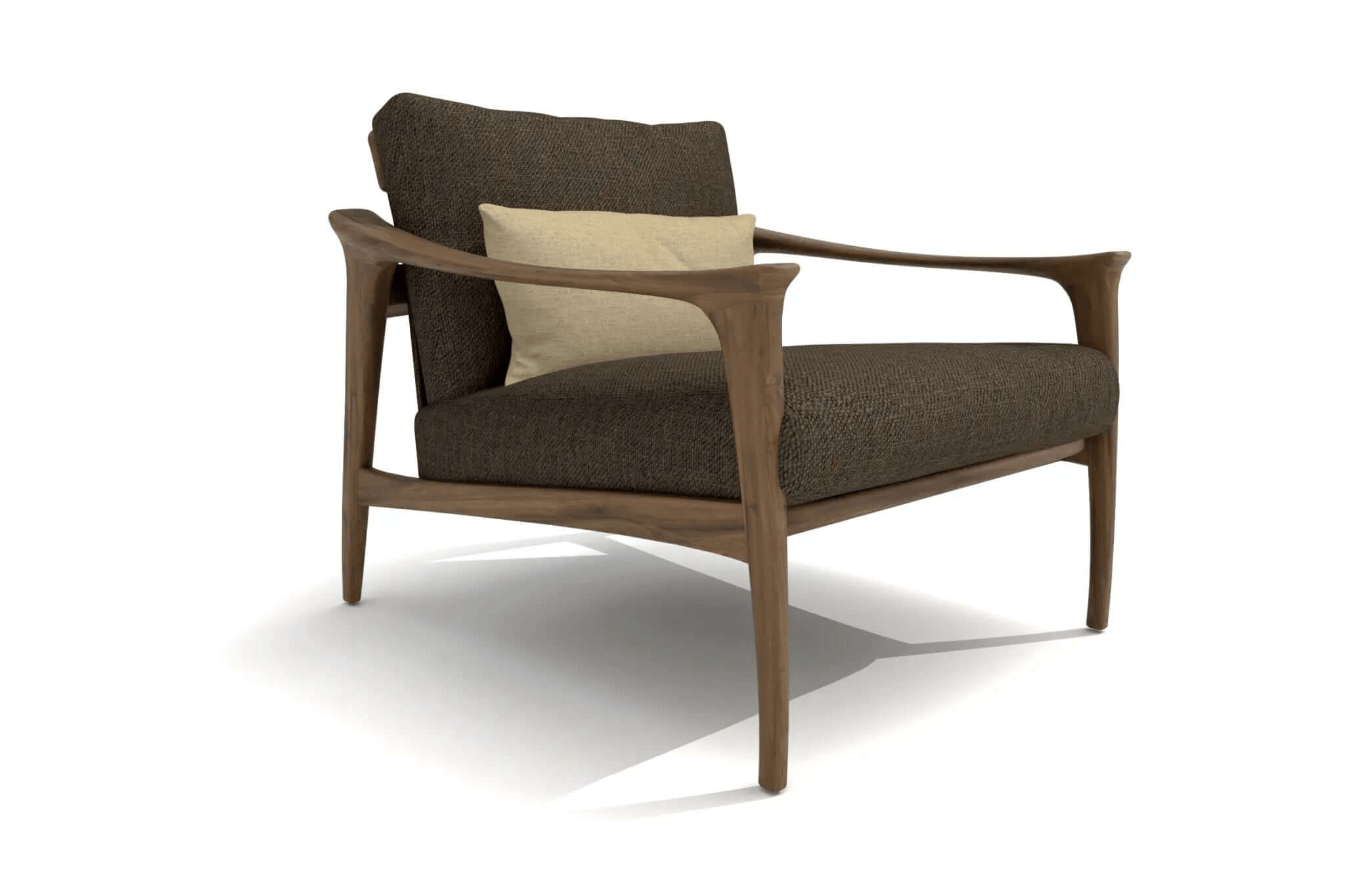 3D CAD design drawing of the Gillon Lounge Chair showing detailed manufacturing blueprint