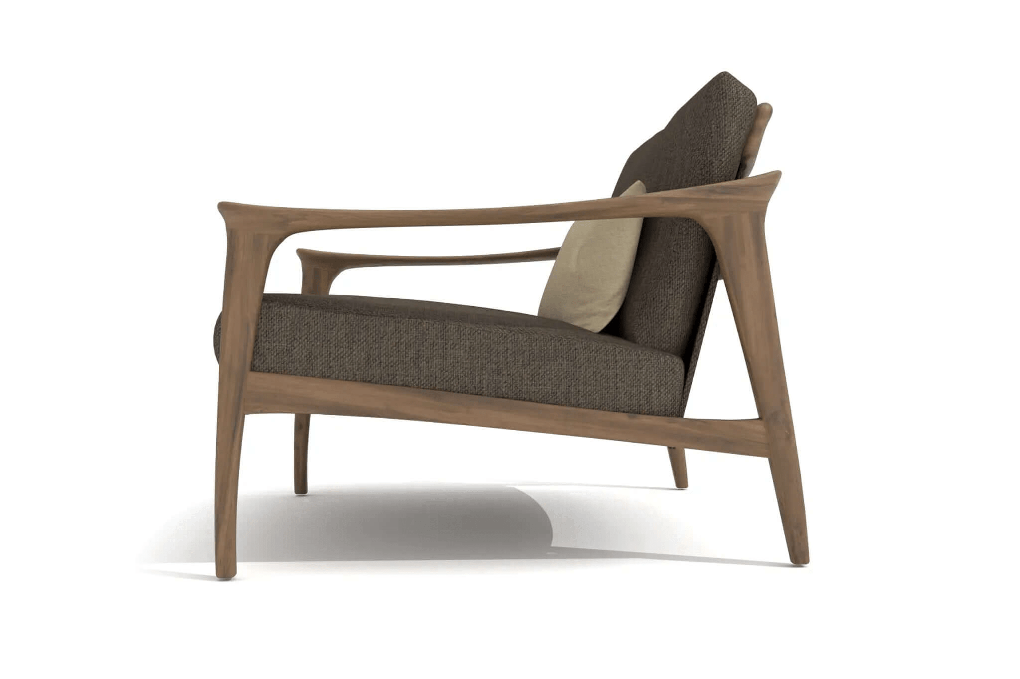 3D CAD design drawing of Gillon Lounge Chair with detailed manufacturing-ready geometry