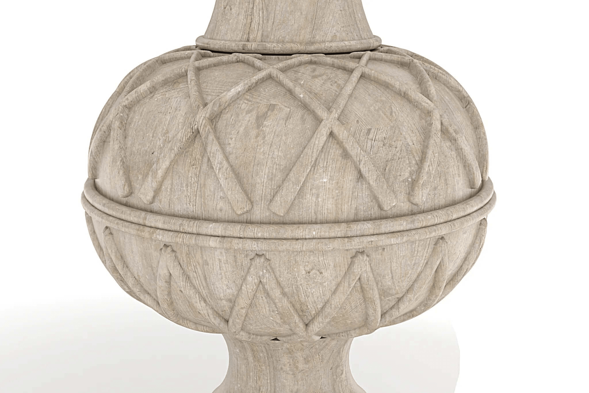 Kalmar Dining Table round wood with rustic oak and cherry starburst design on pedestal base