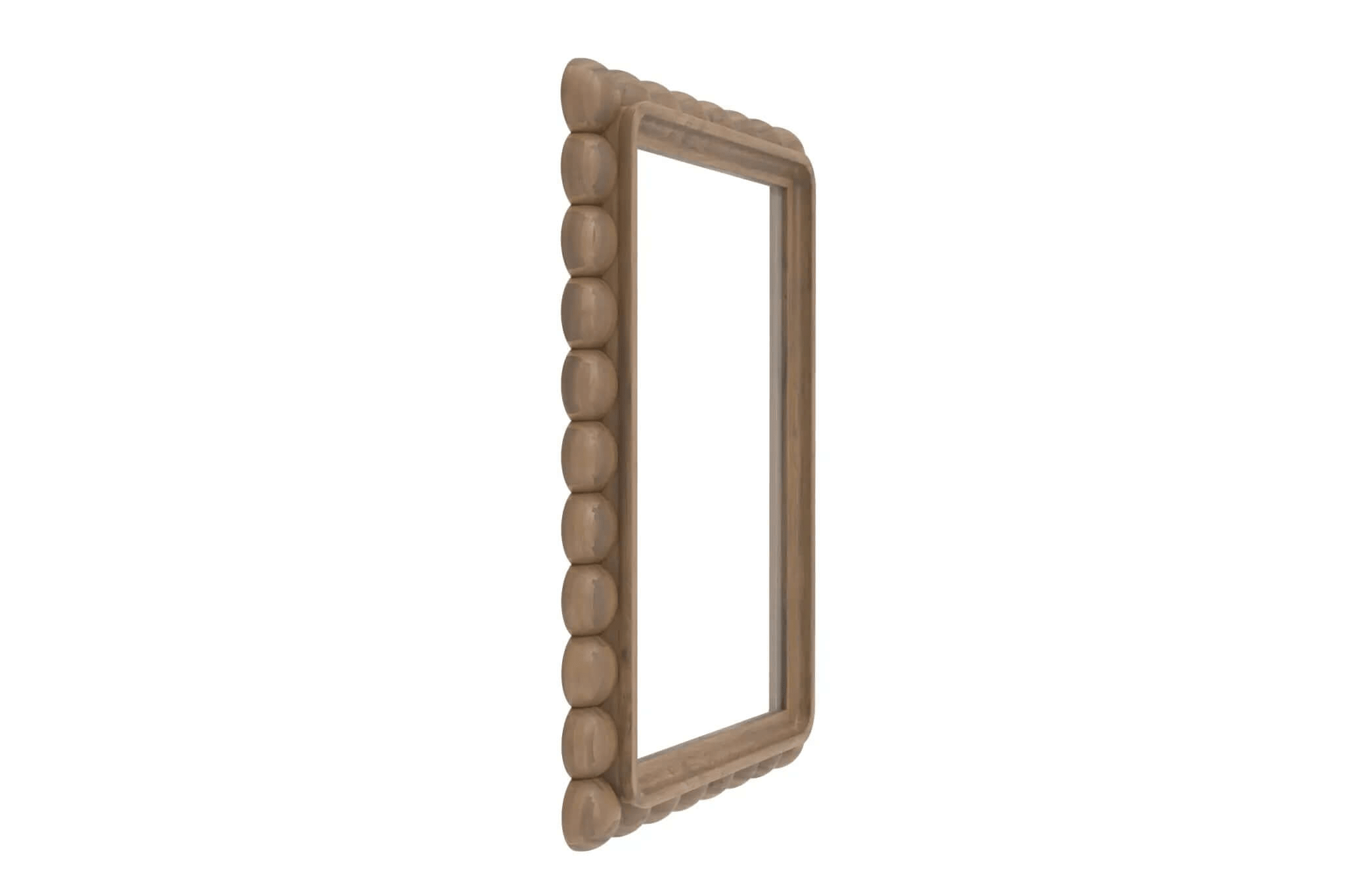 Margaritari Wall Mirror 3D CAD wooden frame with rounded bead design and natural grain details