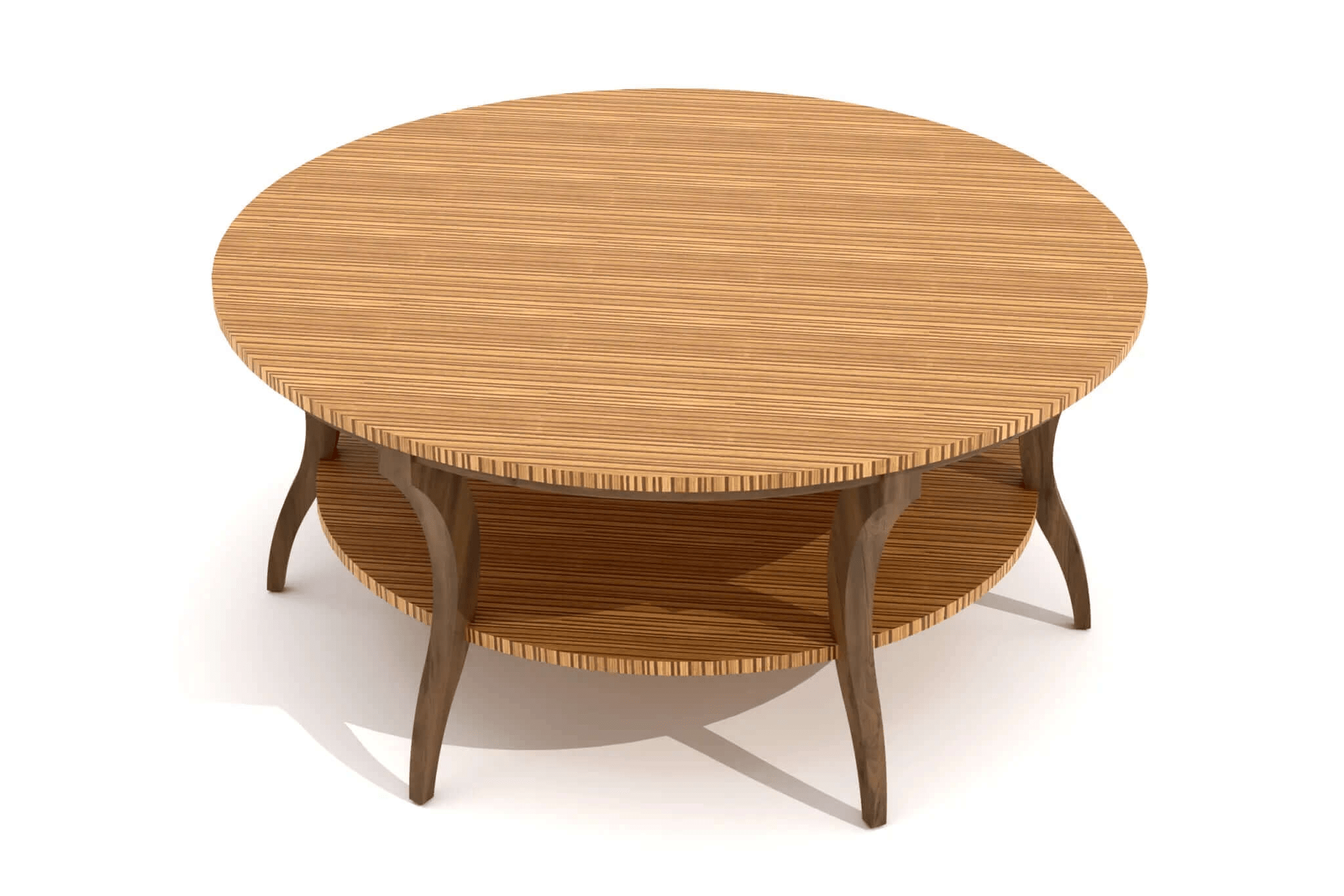 Marcy Coffee Table with Zebrano veneer top and walnut legs 3D CAD design