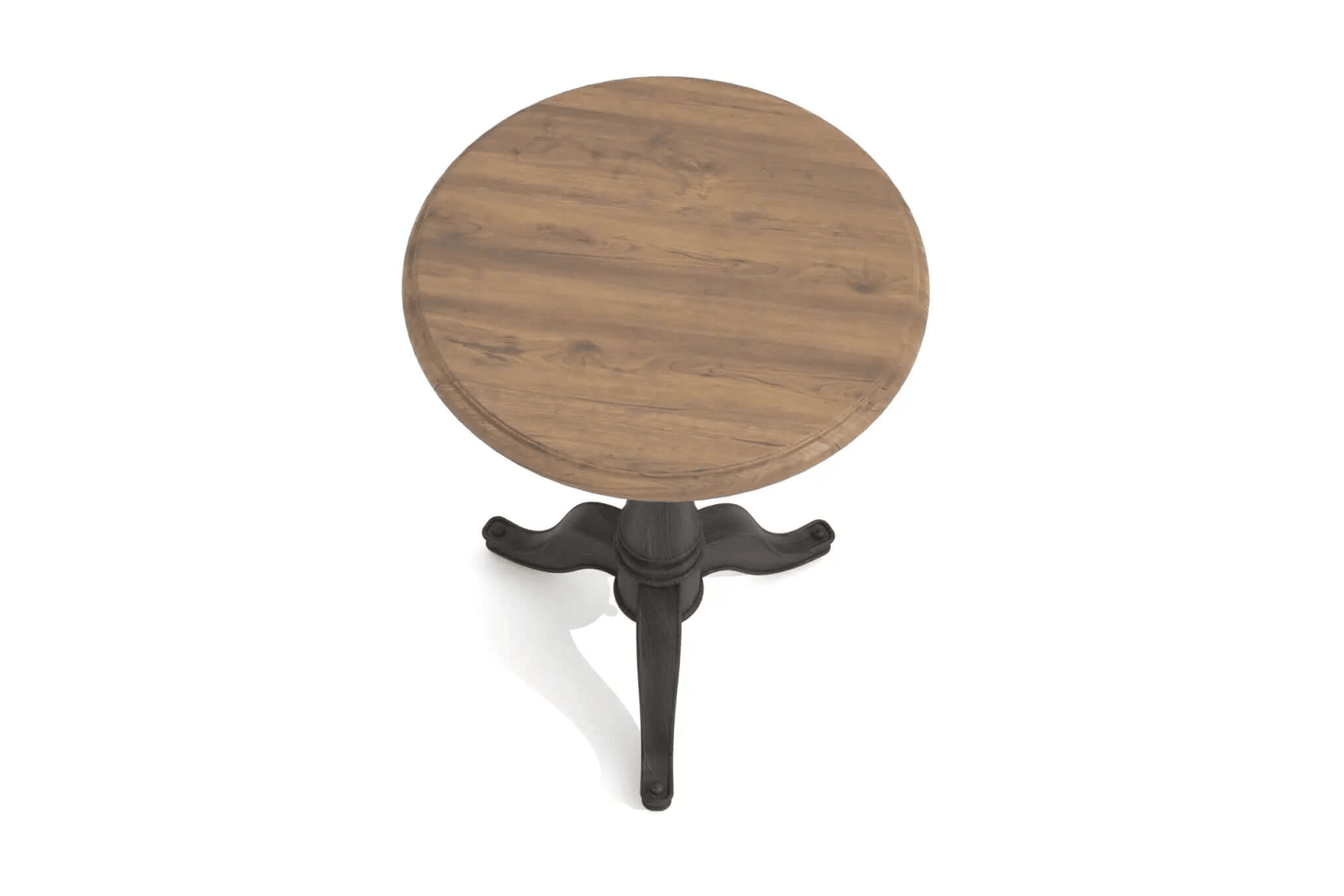 Montmou chairside table with round wooden top and turned pedestal base in 3D CAD design