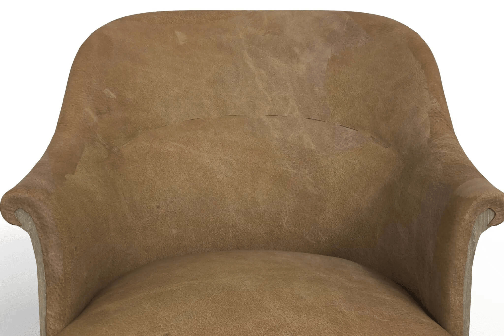 3D CAD model of elegant Napoleon Lounge Chair with wooden frame and suede upholstery