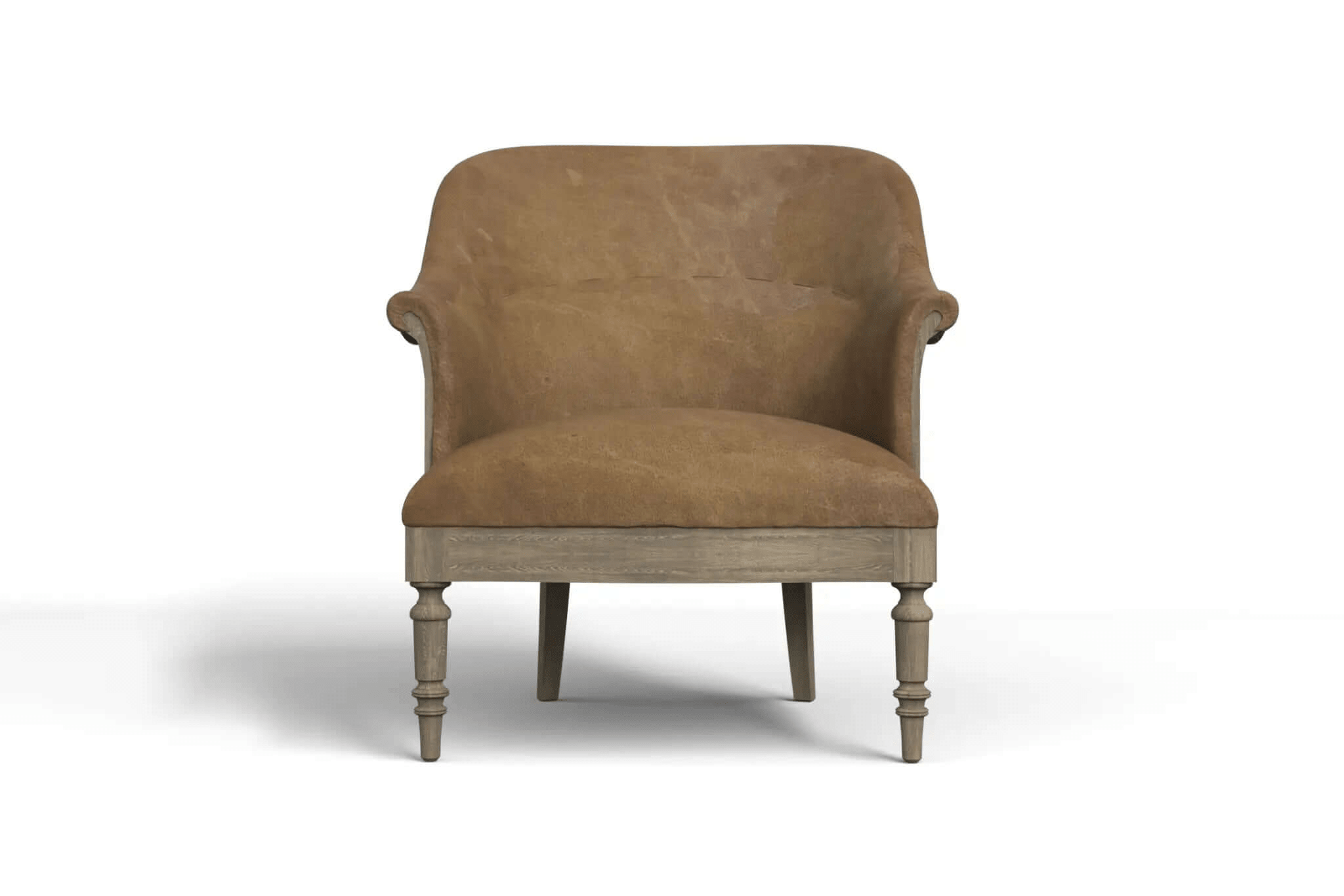 3D CAD model of Napoleon Lounge Chair with elegant wood frame and suede upholstery