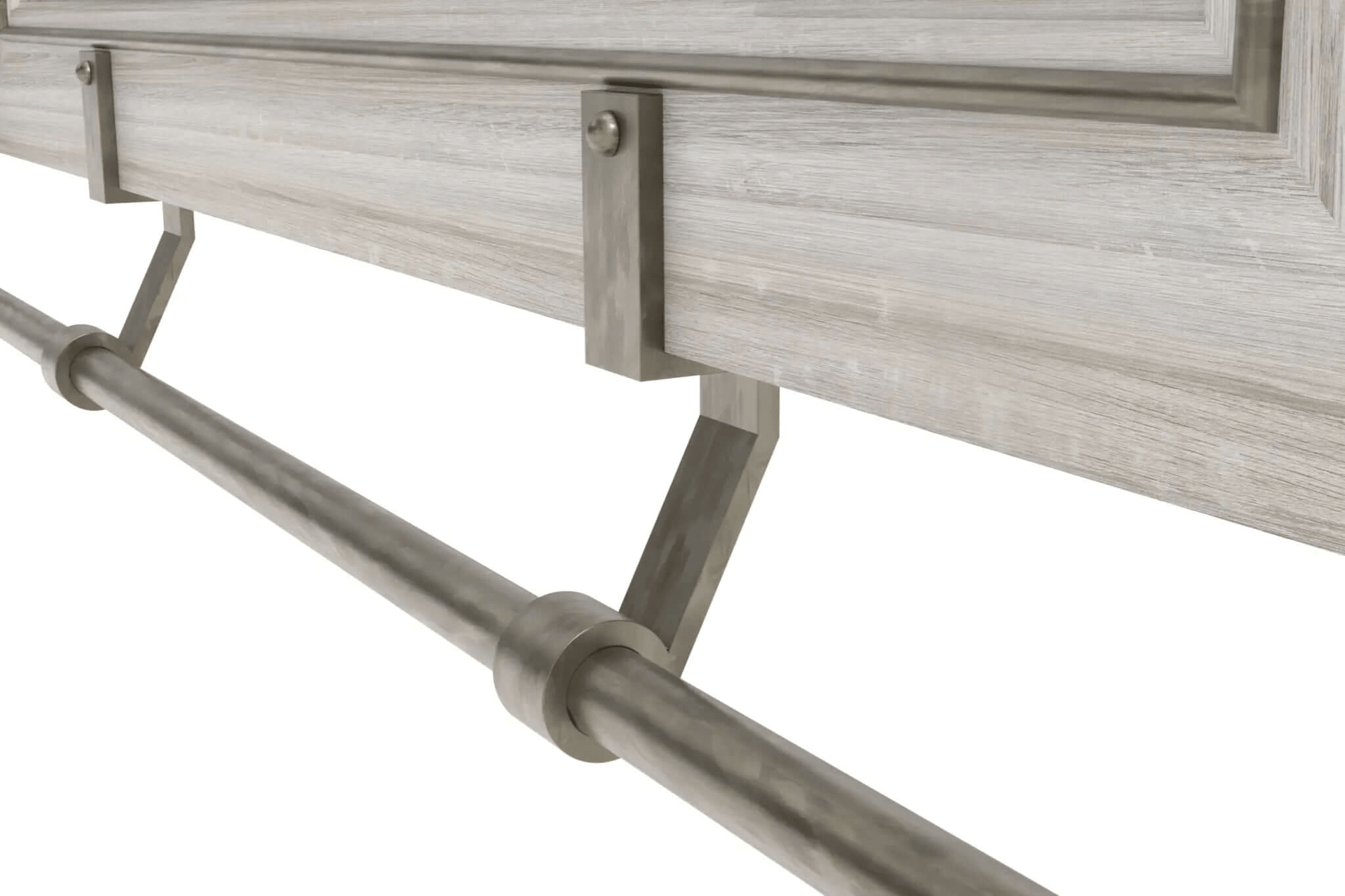 Pedro Wall Mirror 3D CAD model featuring a dual-frame design with natural wood inner frame and brushed metal outer frame for modern industrial style.