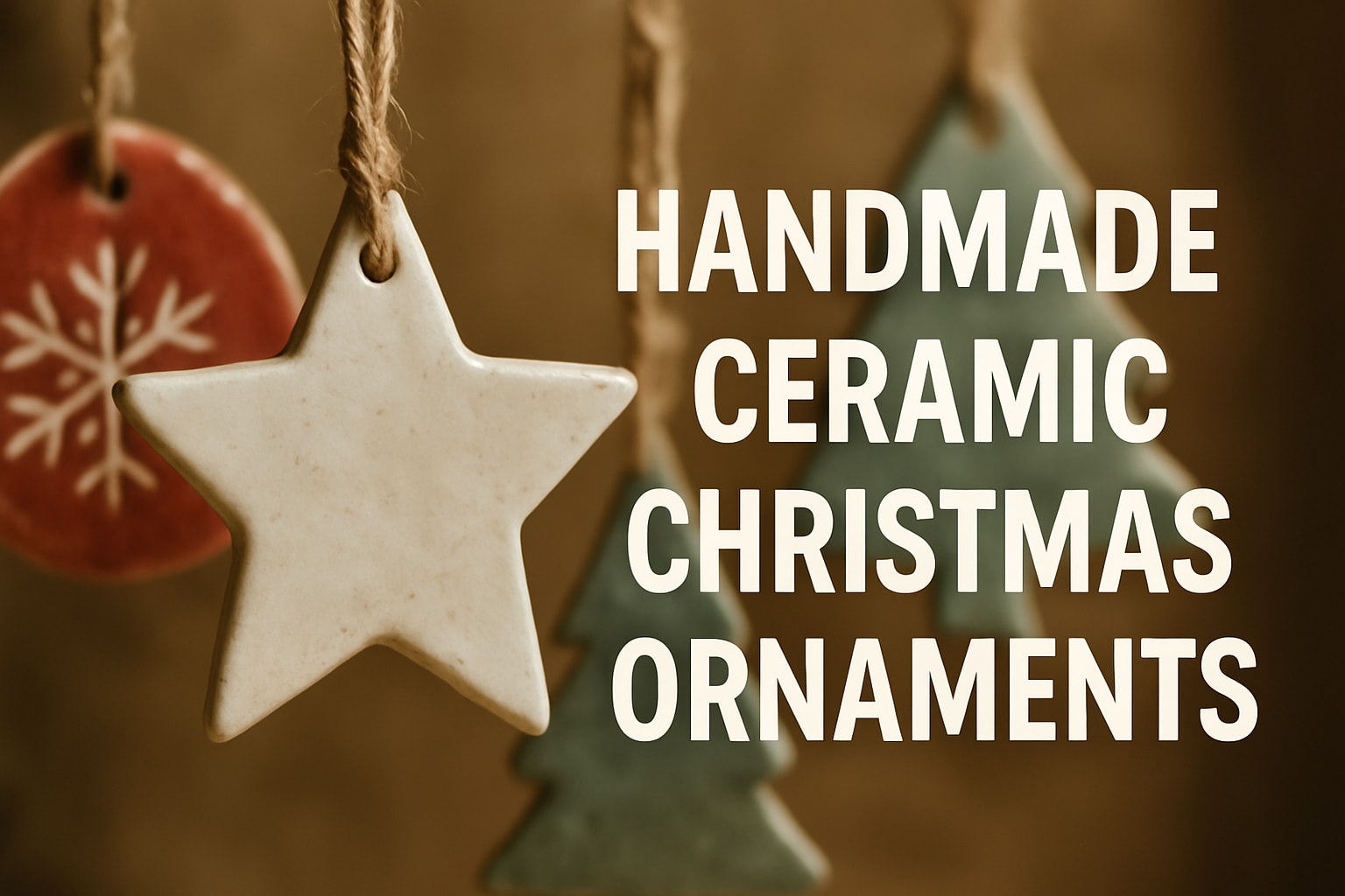 Amazing Handmade Ceramic Christmas ornaments with star and snowflake designs for 2025.