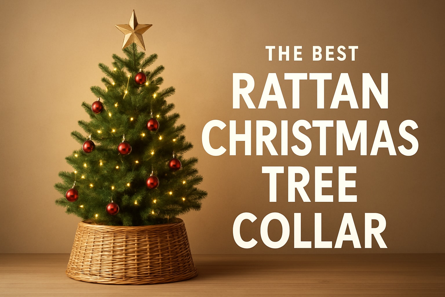 Decorative rattan Christmas tree with collar for holiday decor 2025 - Best Rattan Christmas Tree ideas.