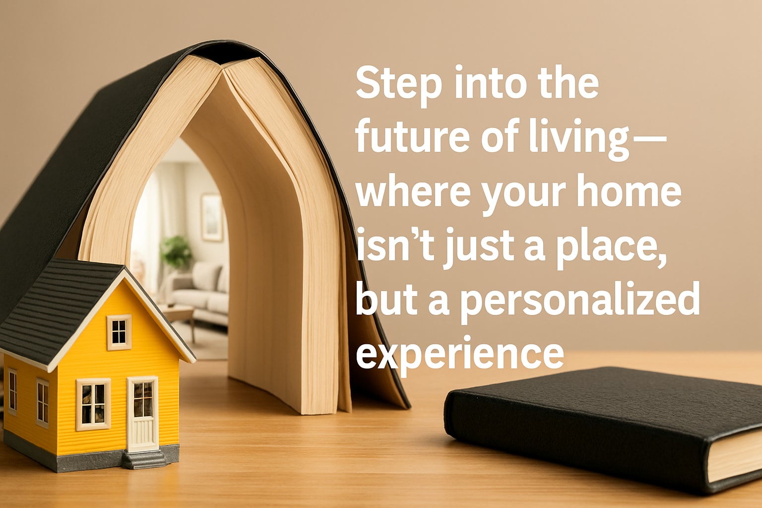 Model house with open book in 