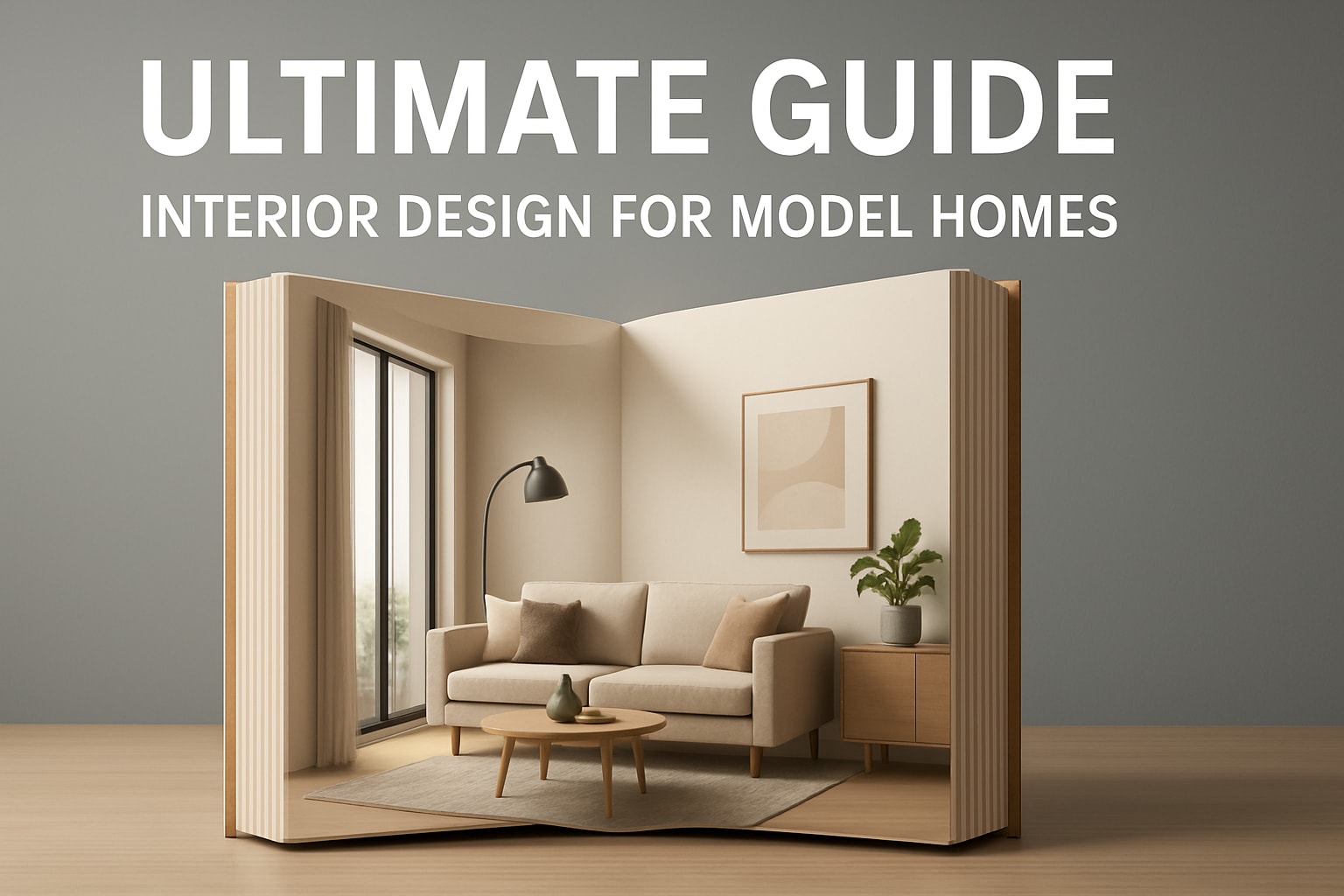 Stylish living room with modern decor representing The Ultimate Guide to Interior Design for Model Homes 2025.