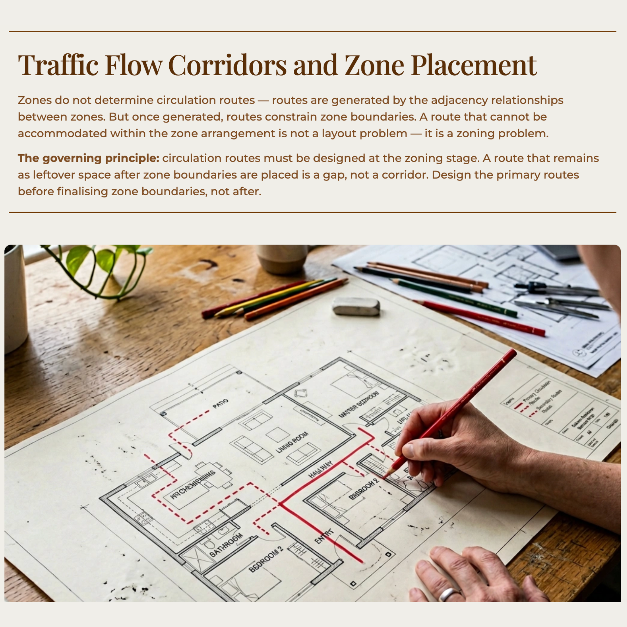 Detailed professional floor plan design illustrating room layout, circulation, and zoning principles from The Floor Plan course