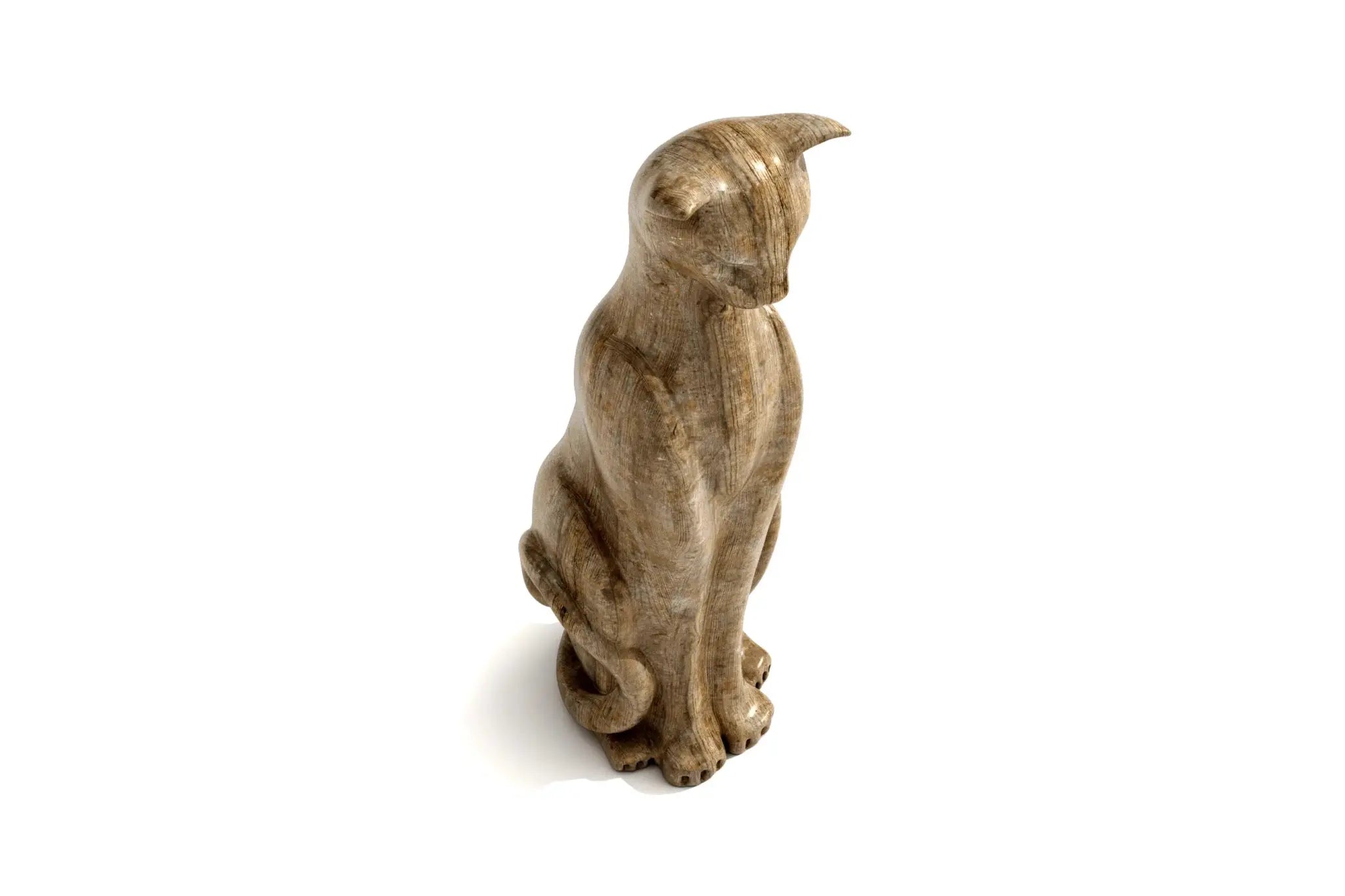 Handcarved Cat Sculpture 3D CAD design for versatile carving and casting.