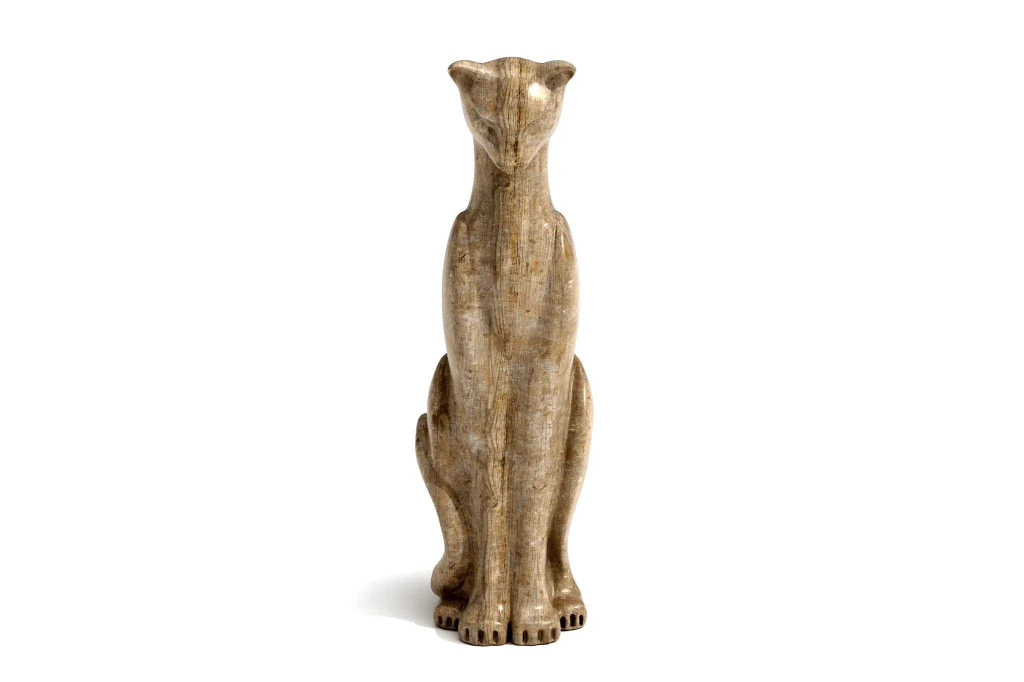 Handcarved cat sculpture in CAD design, perfect for crafting in various materials.