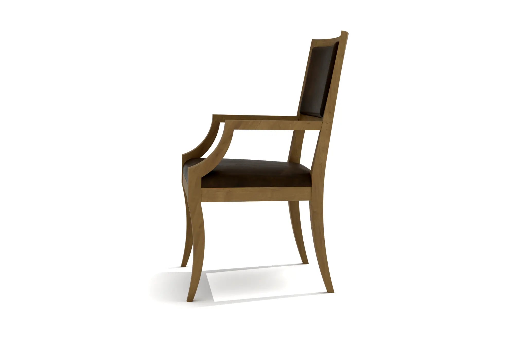 Jody Dining Chair 3D CAD with wooden frame and leather upholstery.