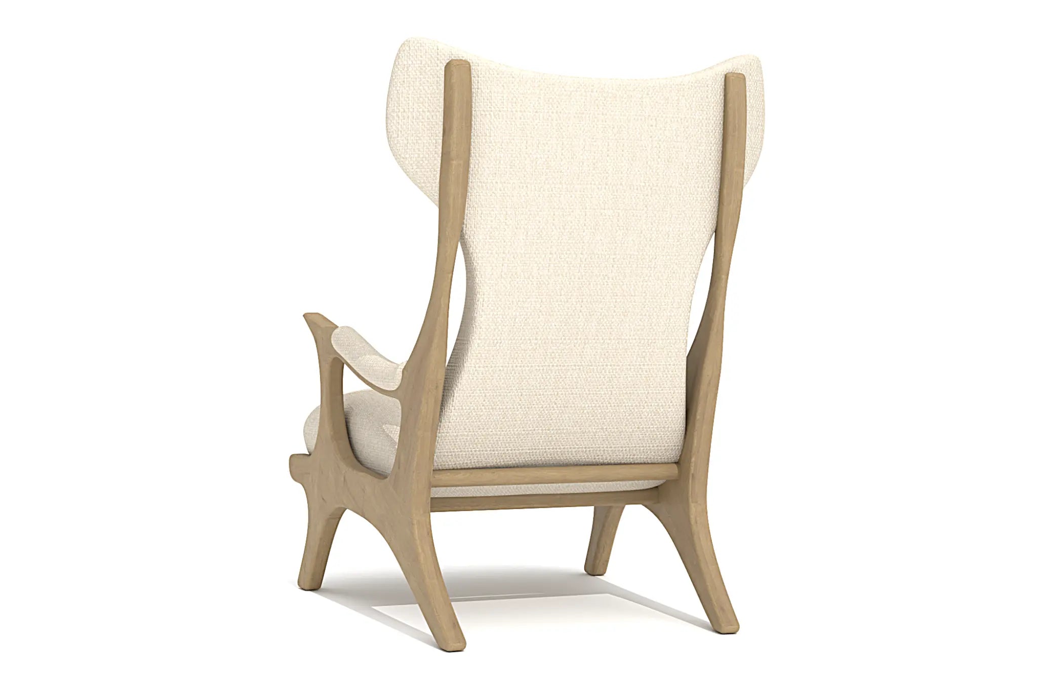 Cohen Wing Chair 3D CAD design showcasing elegant wooden frame and cushioned seating.