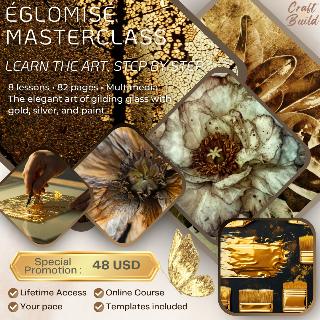 The art of eglomise, learn how to create reversed layered art on glass. LearnWorlds