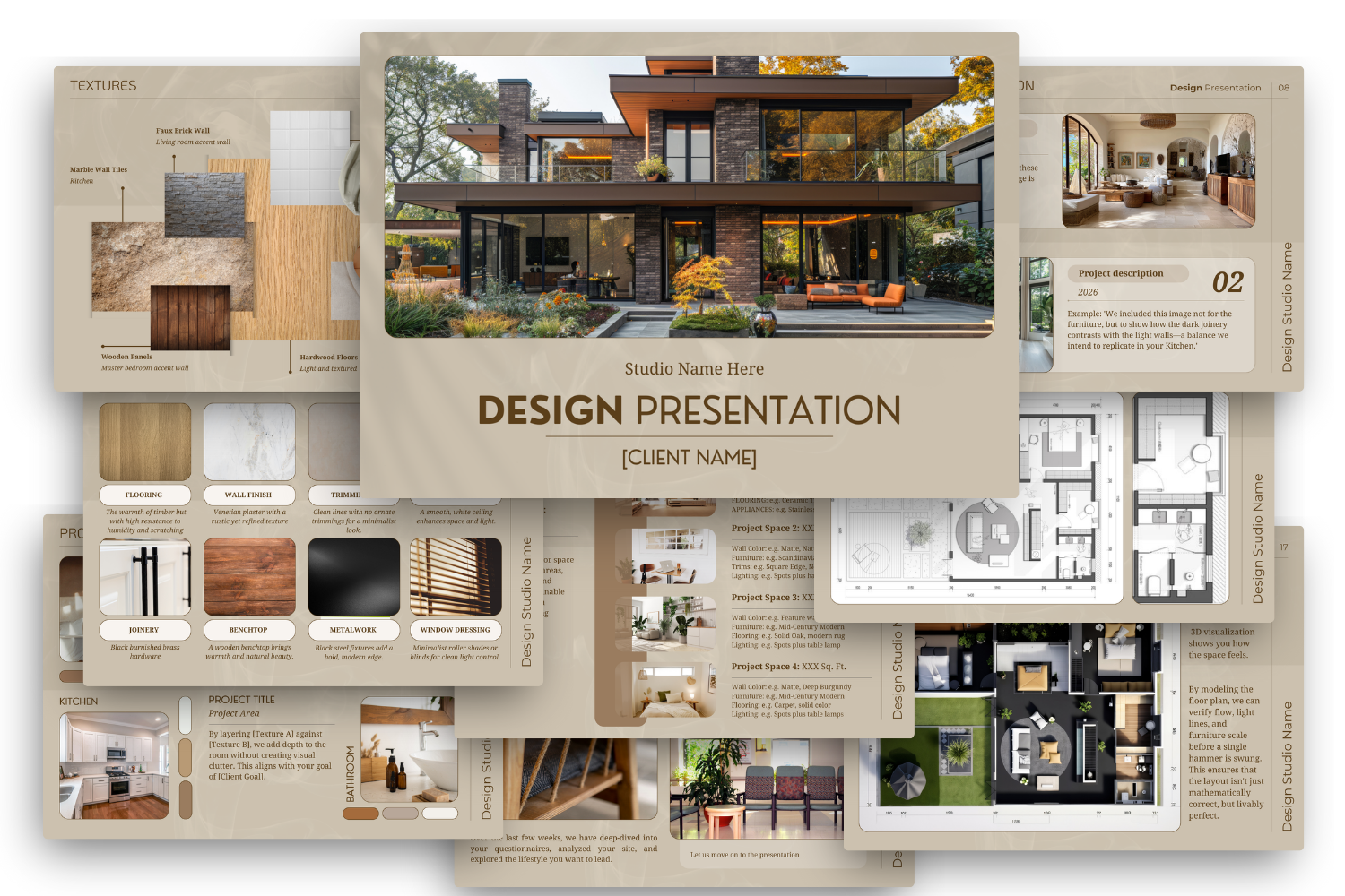 インテリアデザインプレゼンテーションテンプレート